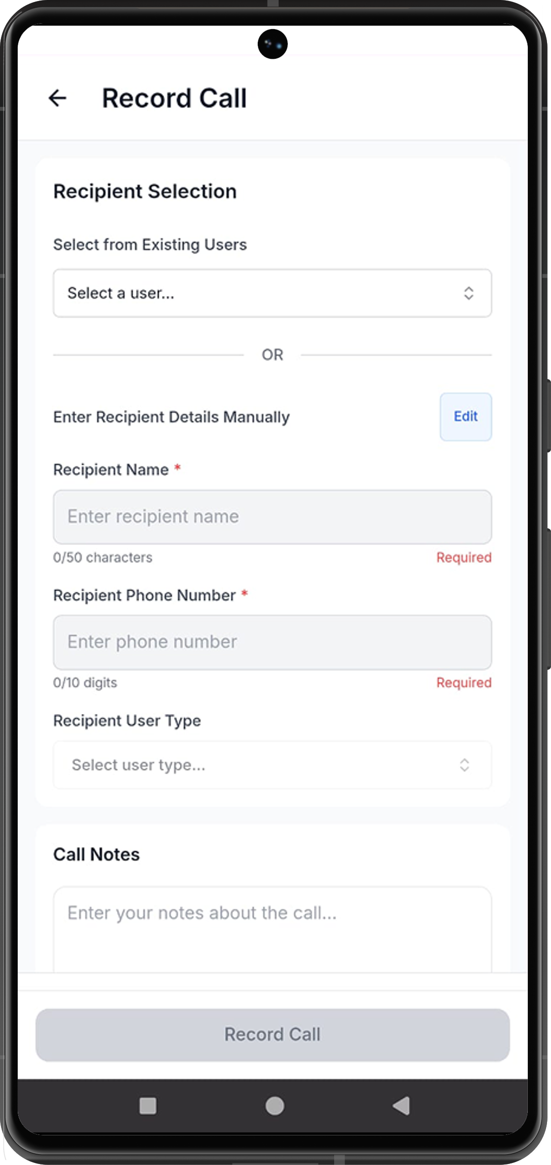 Sales Call Recording